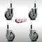 Service Caster 5'' SS Gray Poly Wheel Swivel 3/4'' Expanding Stem Caster Set 2 Brakes, 4PK SCC-SSEX20S514-PPUB-2-TLB-2-34 - alternate 3
